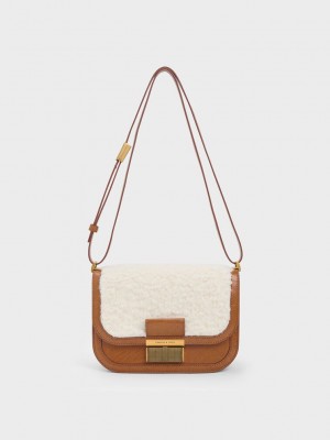 Charles & Keith Furry Charlot Bag Mehrfarbig | MXJU87640