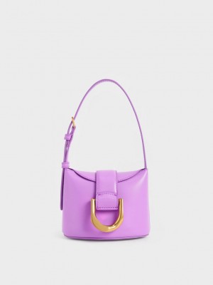 Charles & Keith Gabine Bucket Bag Lila | TIYX71349