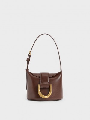 Charles & Keith Gabine Bucket Bag Schokolade | RMSL79602