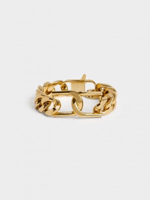 Charles & Keith Gabine Chain-Link Bracelet Gold | KONB41083