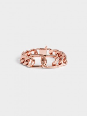 Charles & Keith Gabine Chain-Link Bracelet Rosa Gold | BSZM75103