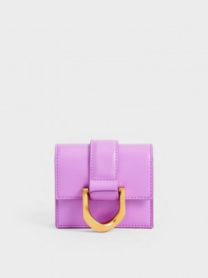 Charles & Keith Gabine Chain-Link Card Holder Lila | CQKB14068