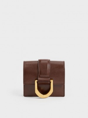 Charles & Keith Gabine Chain-Link Card Holder Schokolade | VTSL43790