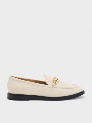 Charles & Keith Gabine Chain-Link Leder Loafers Rosa | NMTR13497