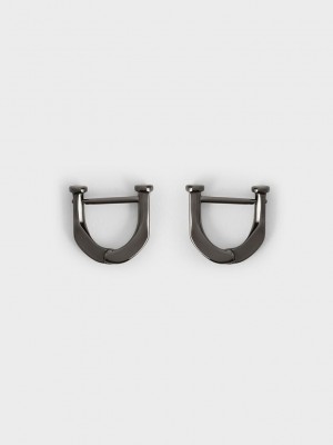 Charles & Keith Gabine Huggie Earrings Schwarz | CKJE81472