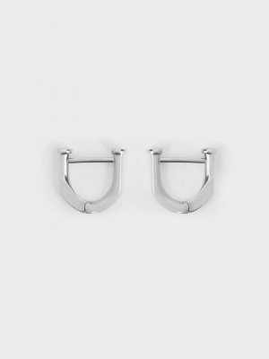 Charles & Keith Gabine Huggie Earrings Silber | KJQS43761
