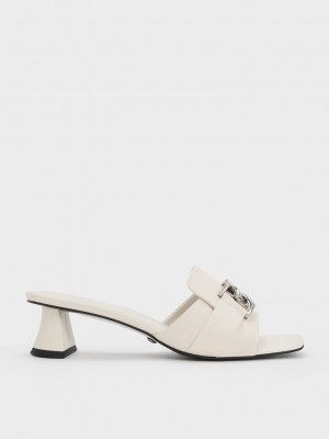 Charles & Keith Gabine Leder Absatz Mules Rosa | UNSJ79531