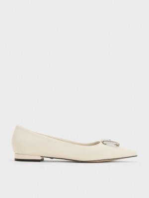 Charles & Keith Gabine Leder Ballerinas Rosa | OQAC29653
