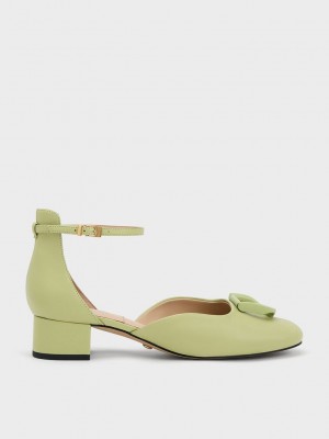 Charles & Keith Gabine Leder D'Orsay Pumps Grün | TFLE86932