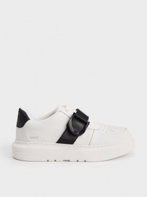 Charles & Keith Gabine Leder Low-Top Sneakers Schwarz | ODVL14967