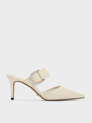 Charles & Keith Gabine Leder Mule Pumps Rosa | YWQR95071
