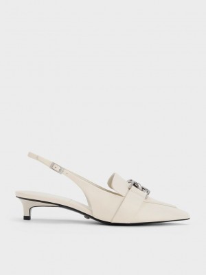 Charles & Keith Gabine Leder Slingback Pumps Rosa | ROSC80123