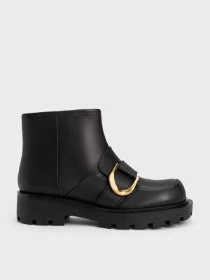 Charles & Keith Gabine Loafer Ankle Boots Schwarz | SRHB67350