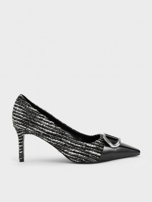 Charles & Keith Gabine Tweed Kappe-Cap Pumps Mehrfarbig | ZJOV07524