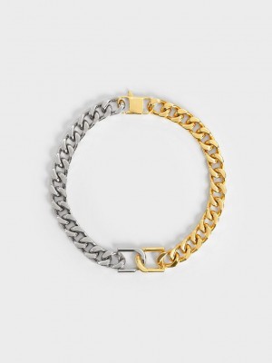 Charles & Keith Gabine Two-Tone Chain-Link Choker Necklace Mehrfarbig | ODYF31967