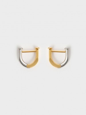 Charles & Keith Gabine Two-Tone Huggie Earrings Mehrfarbig | YDPA72089