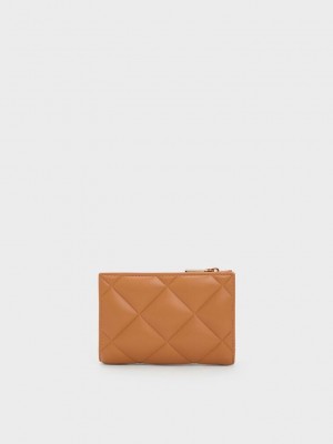 Charles & Keith Gemma Gesteppt Card Holder Schokolade | RAKO91260