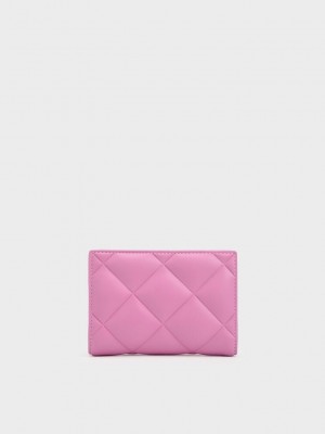 Charles & Keith Gemma Gesteppt Card Holder Rosa | JFTU27051