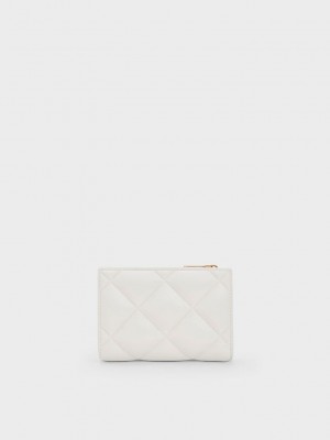 Charles & Keith Gemma Gesteppt Card Holder Weiß | TKUJ23478
