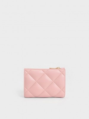 Charles & Keith Gemma Gesteppt Cardholder Hellrosa | HUZW52807