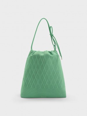 Charles & Keith Genoa Bow-Tie Gestrickt Bag Grün | LEKT75034