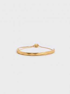 Charles & Keith Geometric Cuff Bracelet Gold | ANOL34067