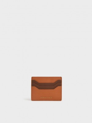 Charles & Keith Geometric Multi-Slot Card Holder Braun | QKGV58247