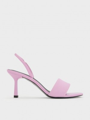 Charles & Keith Gepolstert Riemen Slingback Pumps Lila | FQJK28167