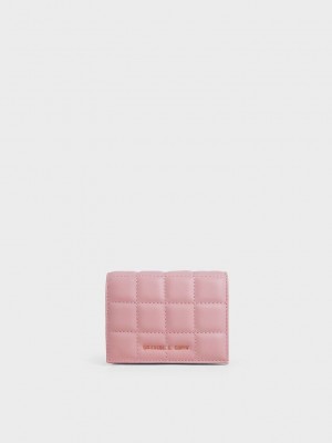 Charles & Keith Gesteppt Mini Kurzes Wallet Rosa | JAVN39607