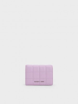 Charles & Keith Gesteppt Mini Kurzes Wallet Lila | EQGY07138