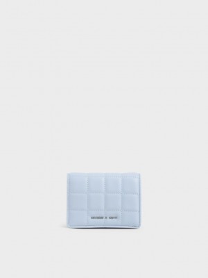 Charles & Keith Gesteppt Mini Wallet Hellblau | OXEU37254