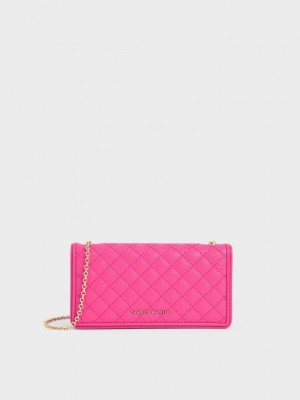 Charles & Keith Gesteppt Pouch Fuchsie | UYNT48623