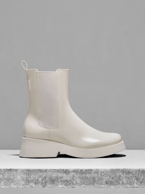 Charles & Keith Giselle Chelsea Boots Weiß | GYKE27935