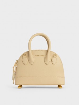 Charles & Keith Harmonee Bowling Bag Beige | OPUZ01862