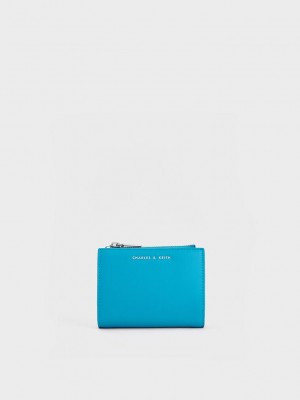 Charles & Keith Harmonee Top Zip Small Wallet Ocean | TYBW06728