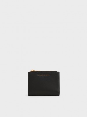 Charles & Keith Harmonee Top Zip Small Wallet Schwarz | SBPR95027