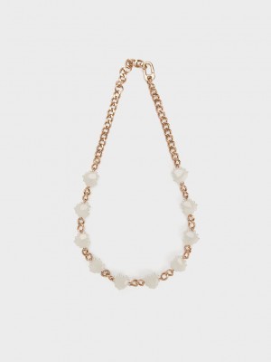 Charles & Keith Heart Motif Choker Necklace Gold | SAPQ84903