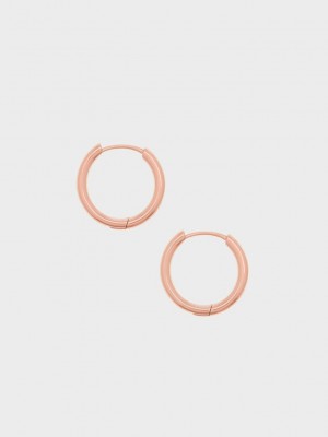 Charles & Keith Hoop Earrings Rosa Gold | SNYL14735