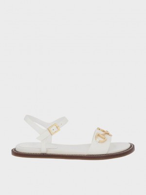 Charles & Keith Horsebit Back Riemen Sandals Weiß | IQTL42017