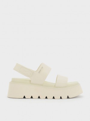 Charles & Keith Jadis Chunky Flatform Sandals Rosa | HDFO18469