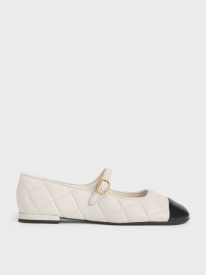 Charles & Keith Kappe-Cap Gesteppt Mary Janes Rosa | OKRH82306