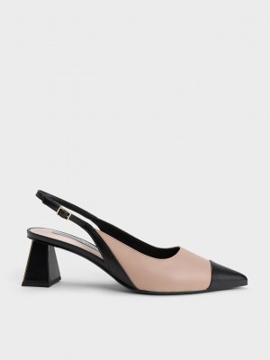 Charles & Keith Kappe Cap Slingback Pumps Beige | XRNT79605