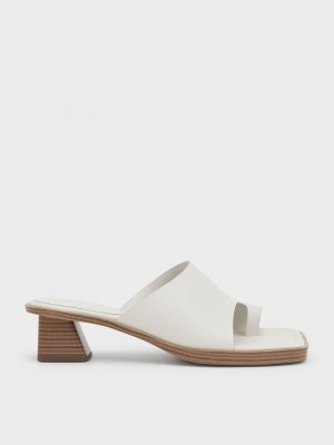 Charles & Keith Kappe Ring Stacked Heel Sandals Rosa | VORB42710