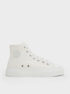 Charles & Keith Kay Canvas High-Top Sneakers Weiß | GXUN87306