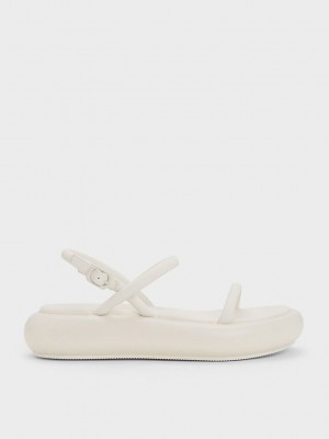 Charles & Keith Keiko Gepolstert Flatform Sandals Rosa | WRYX16739