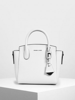 Charles & Keith Klassische Double Top Handle Bag Weiß | ZGYS46153