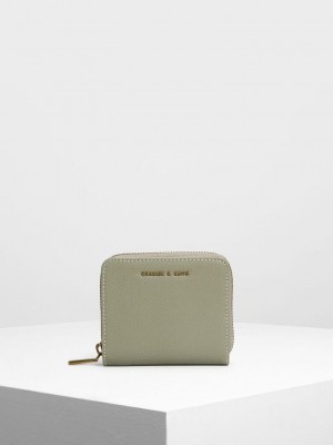 Charles & Keith Klassische Zip Mini Wallet Olivgrün Grün | AKEC96375