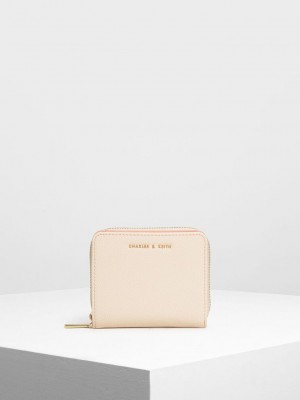 Charles & Keith Klassische Zip Mini Wallet Hellrosa | WFLX24901