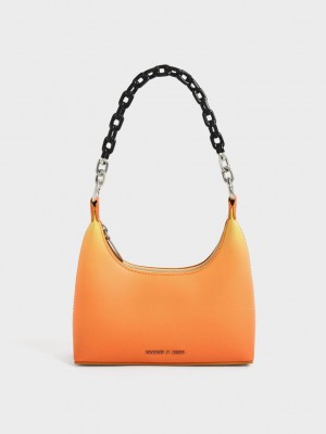 Charles & Keith Koi Chain Handle Shoulder Bag Sunset | NFDH49201