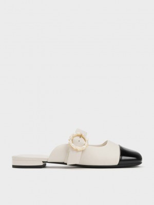 Charles & Keith Lack Pearl Schnallen Mary Jane Mules Mehrfarbig | XJTS30428